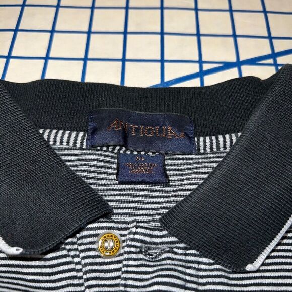 Colorado Rockies Striped Polo Shirt Size XL Antigua Short Sleeve Chest Logo - Picture 5 of 6